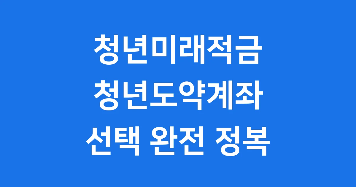청년미래적금 청년도약계좌 비교 2025년 선택기준 청년미래적금 청년도약계좌 비교 2025년 선택기준