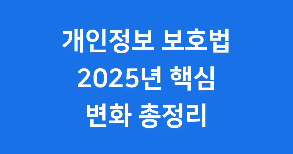 개인정보 보호법 2025년 핵심 변화 개인정보 보호법 2025년 핵심 변화