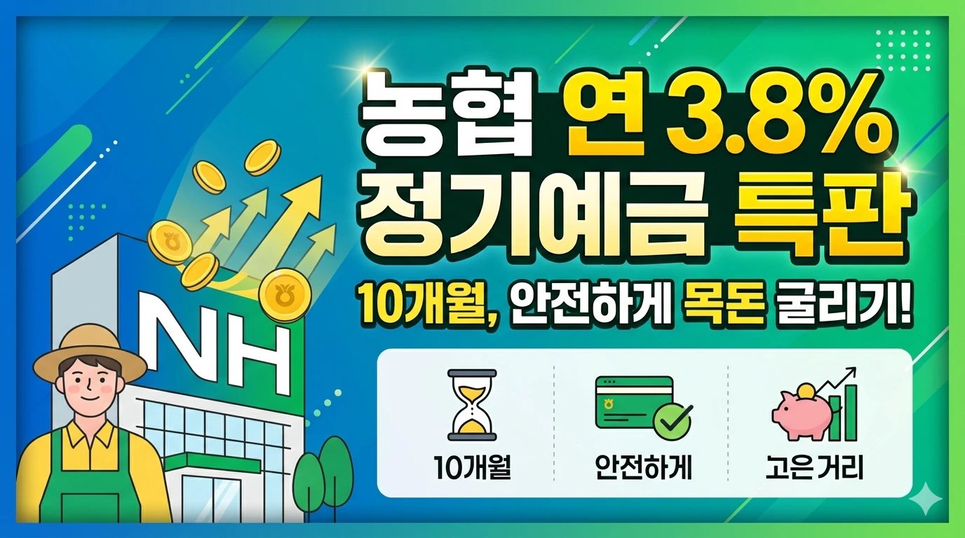 50억 한도 금방 끝납니다! 연 3.8% 농협 정기예금 특판, 마감 전 확인 필수