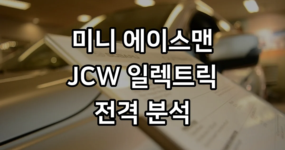 미니 에이스맨 JCW 일렉트릭 2026 가격 제원 상세