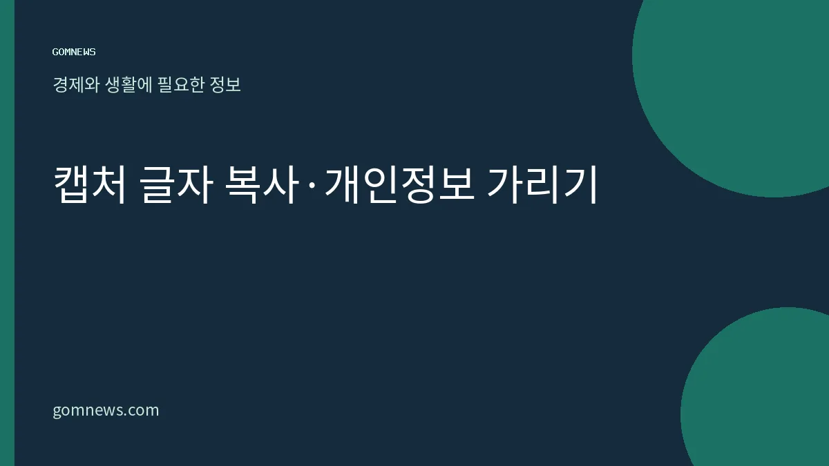 Windows 11 캡처 도구에서 글자 복사하고 이메일·전화번호 가리는 방법